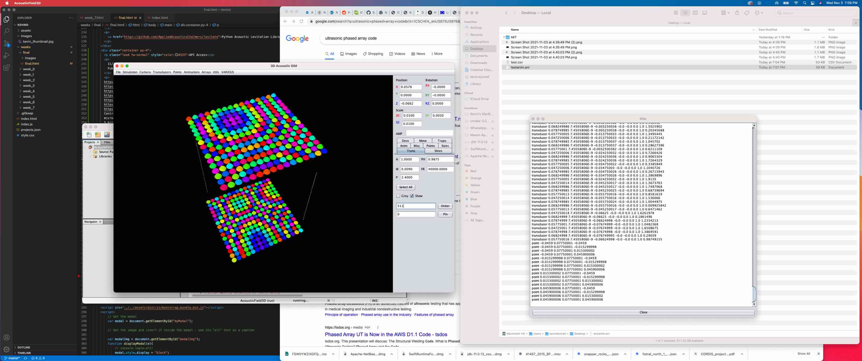 Phased array simulation