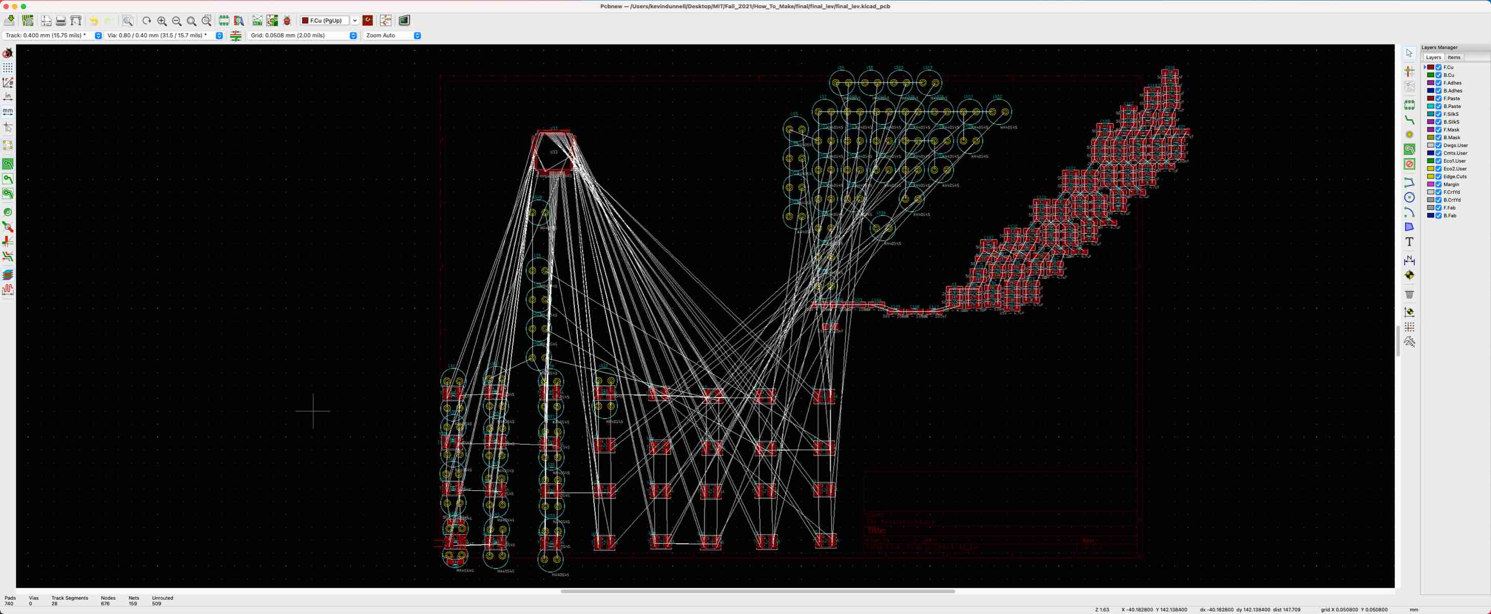 PCB layout unrouted