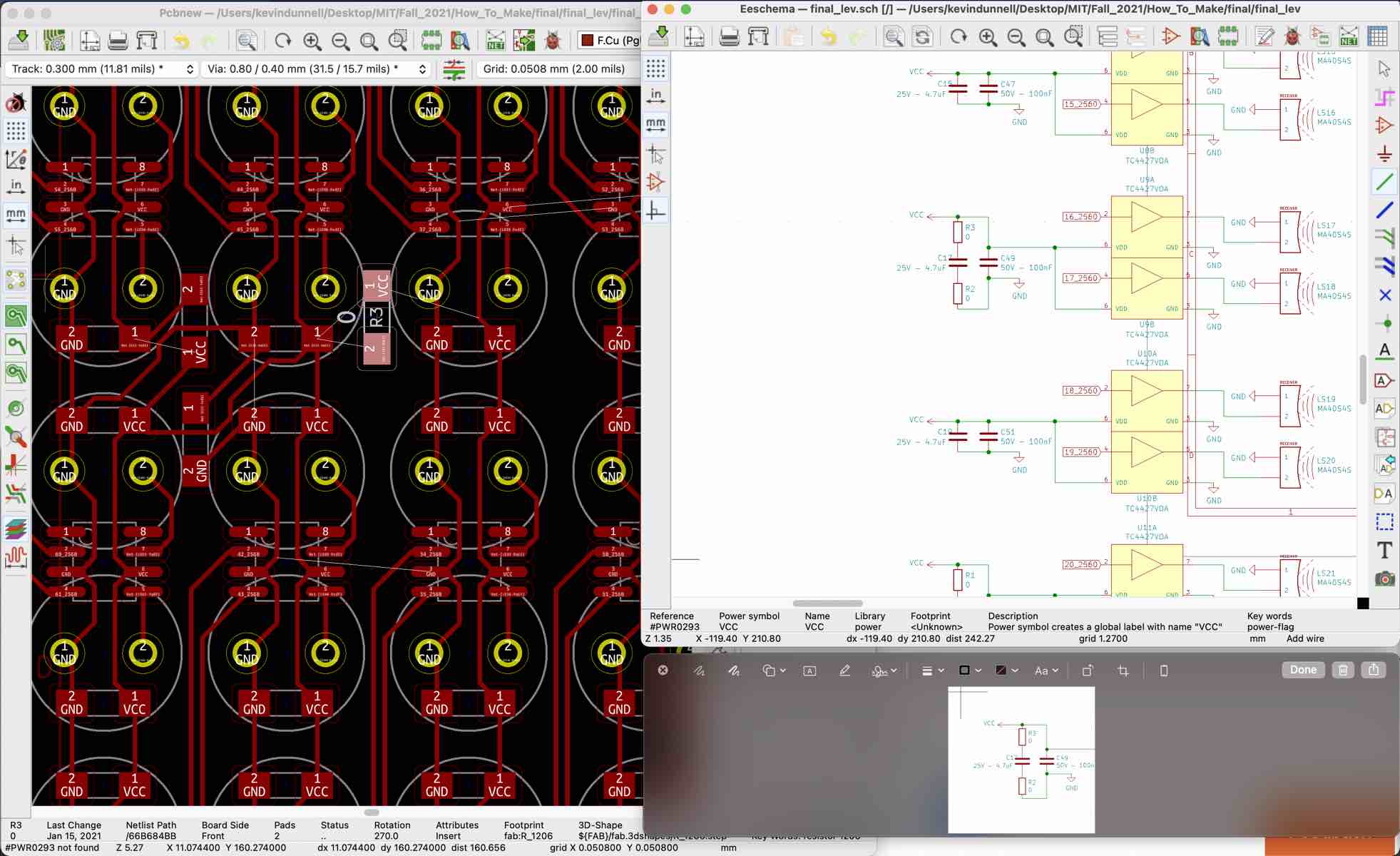PCB with schematic