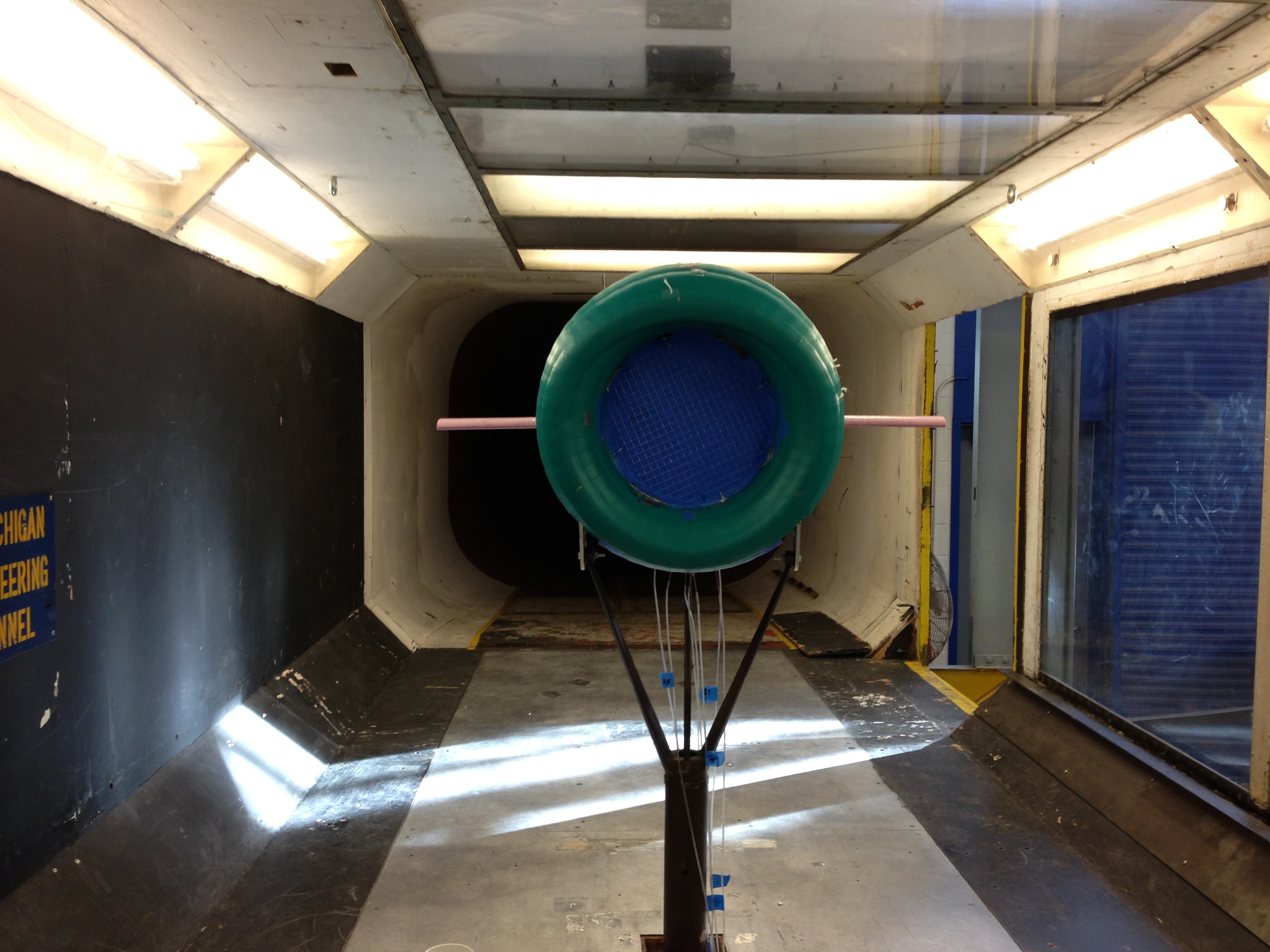 Model mounted in wind tunnel