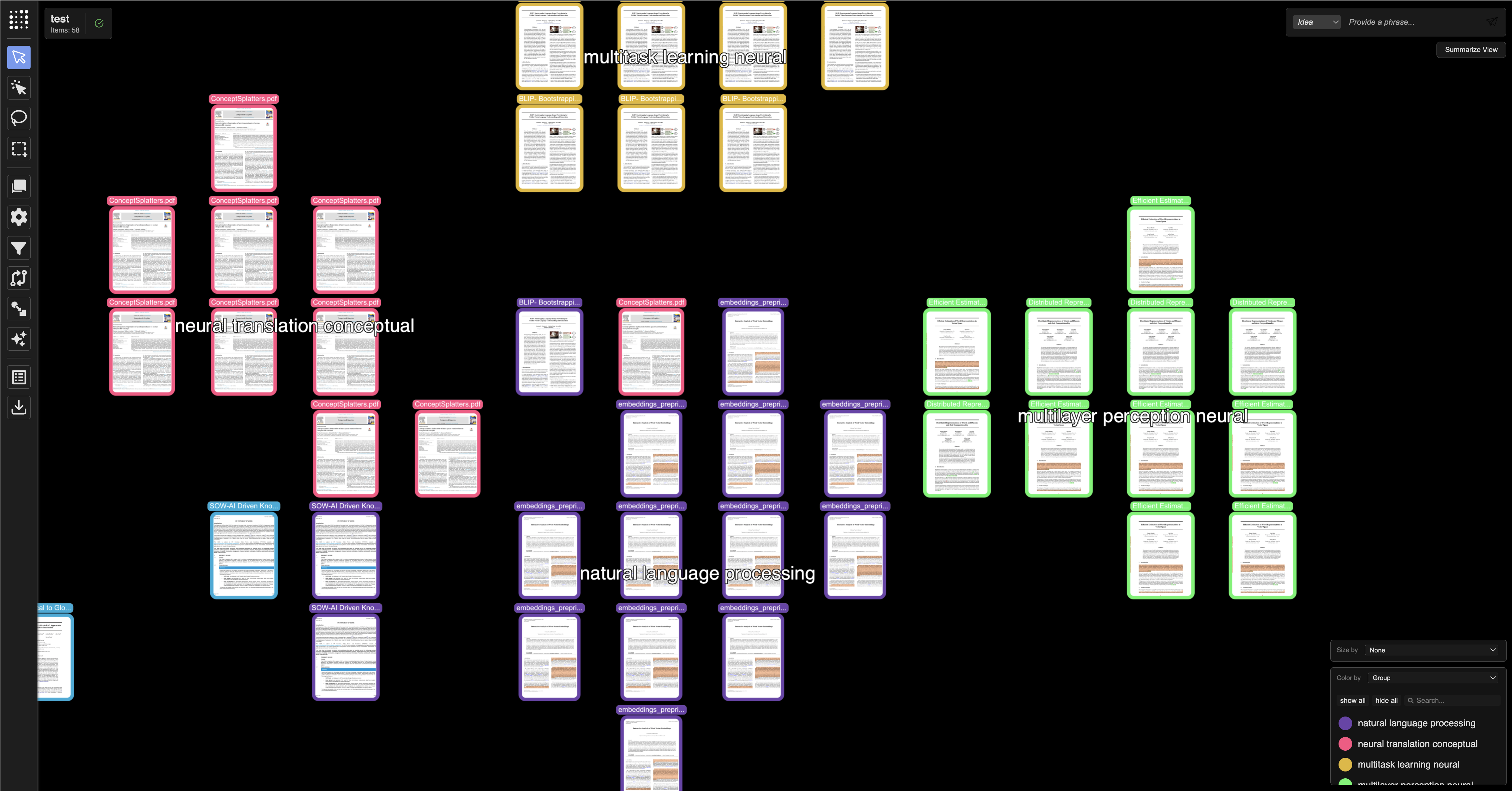 Grid view of documents