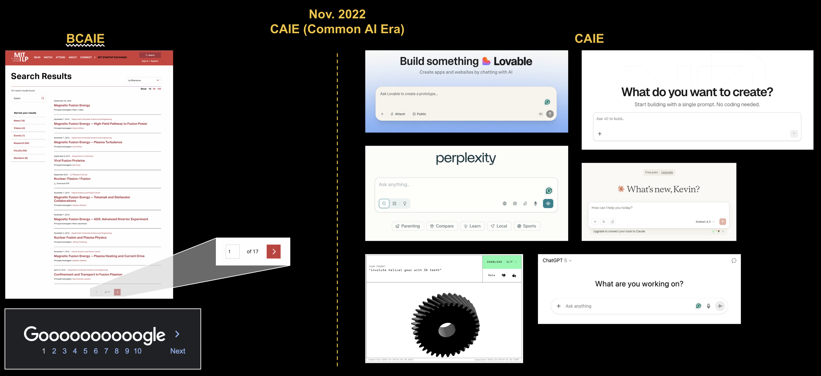 The shift from search-based interfaces to AI-powered chat interfaces in the Common AI Era