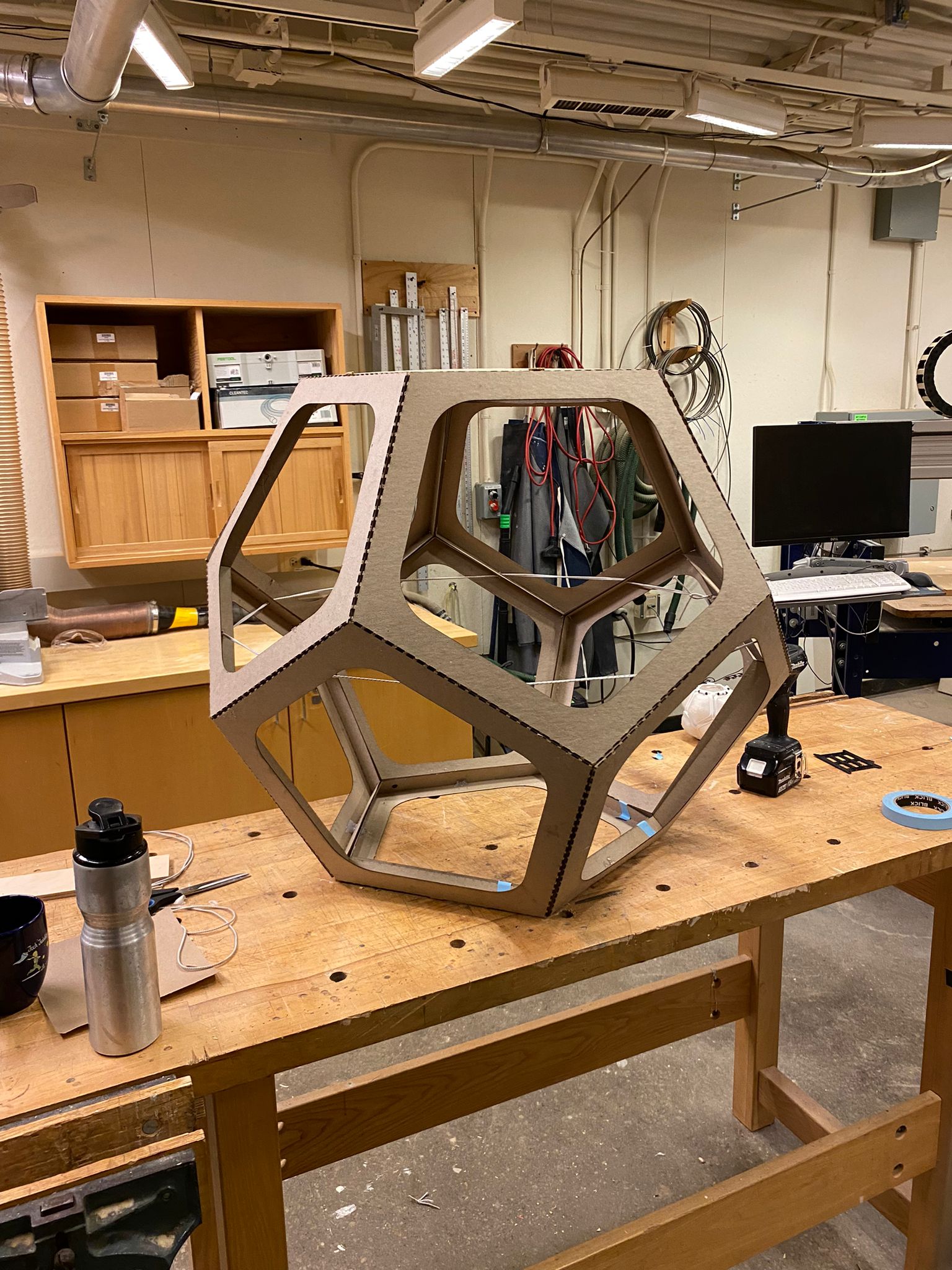 Cardboard dodecahedron prototype