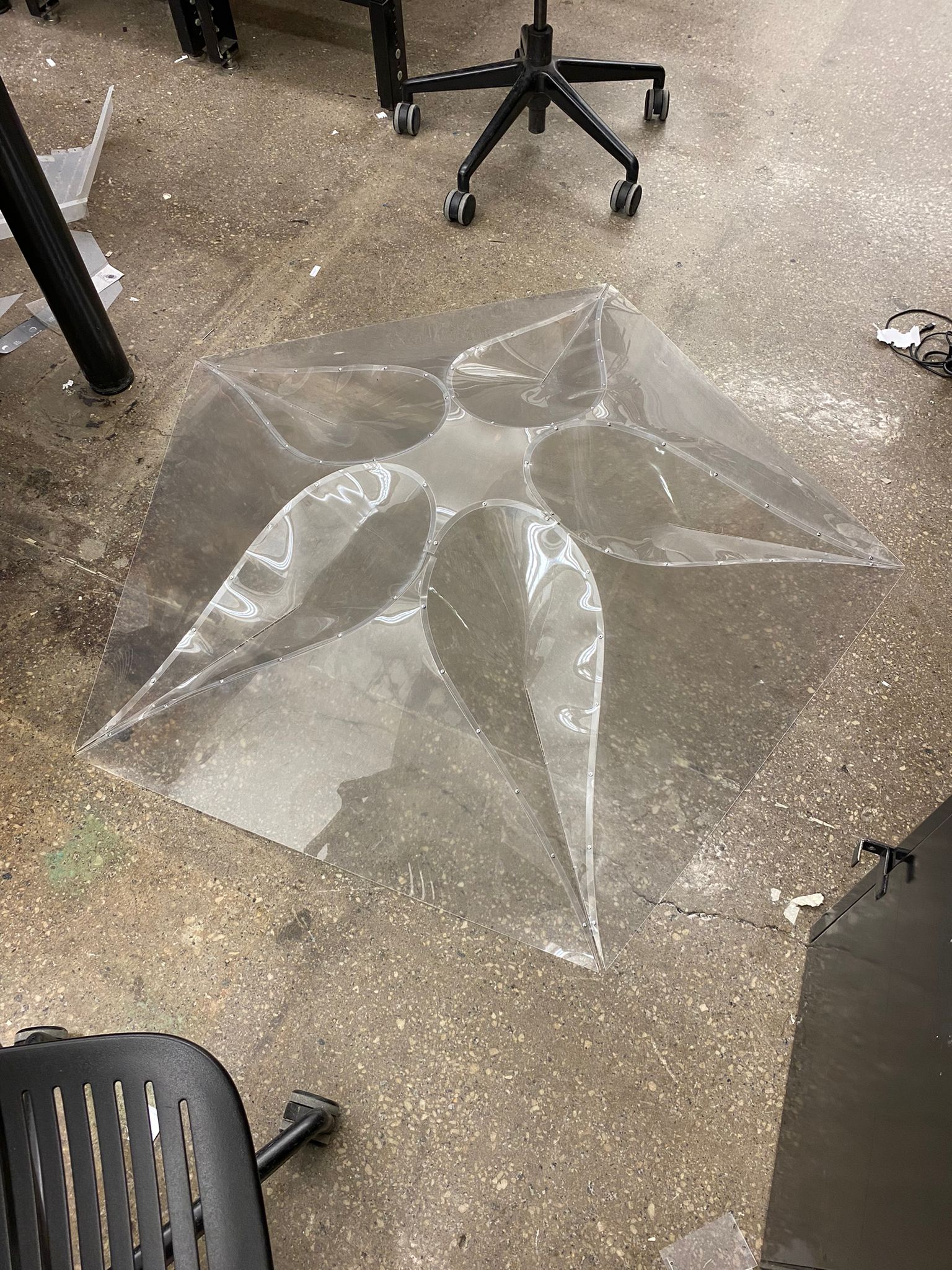 Laser-cut PETG pentagon panel