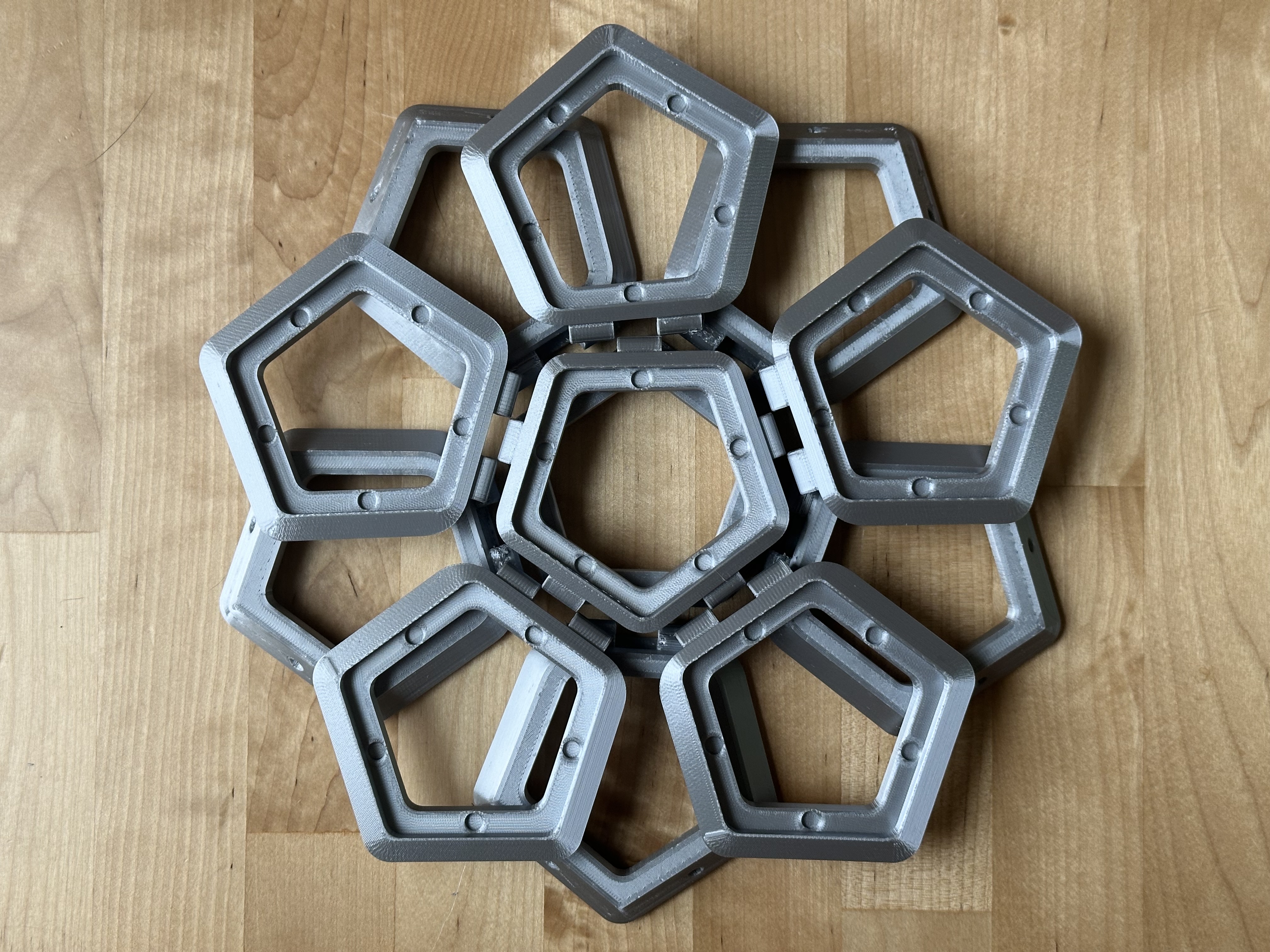 Assembled 3D printed dodecahedron