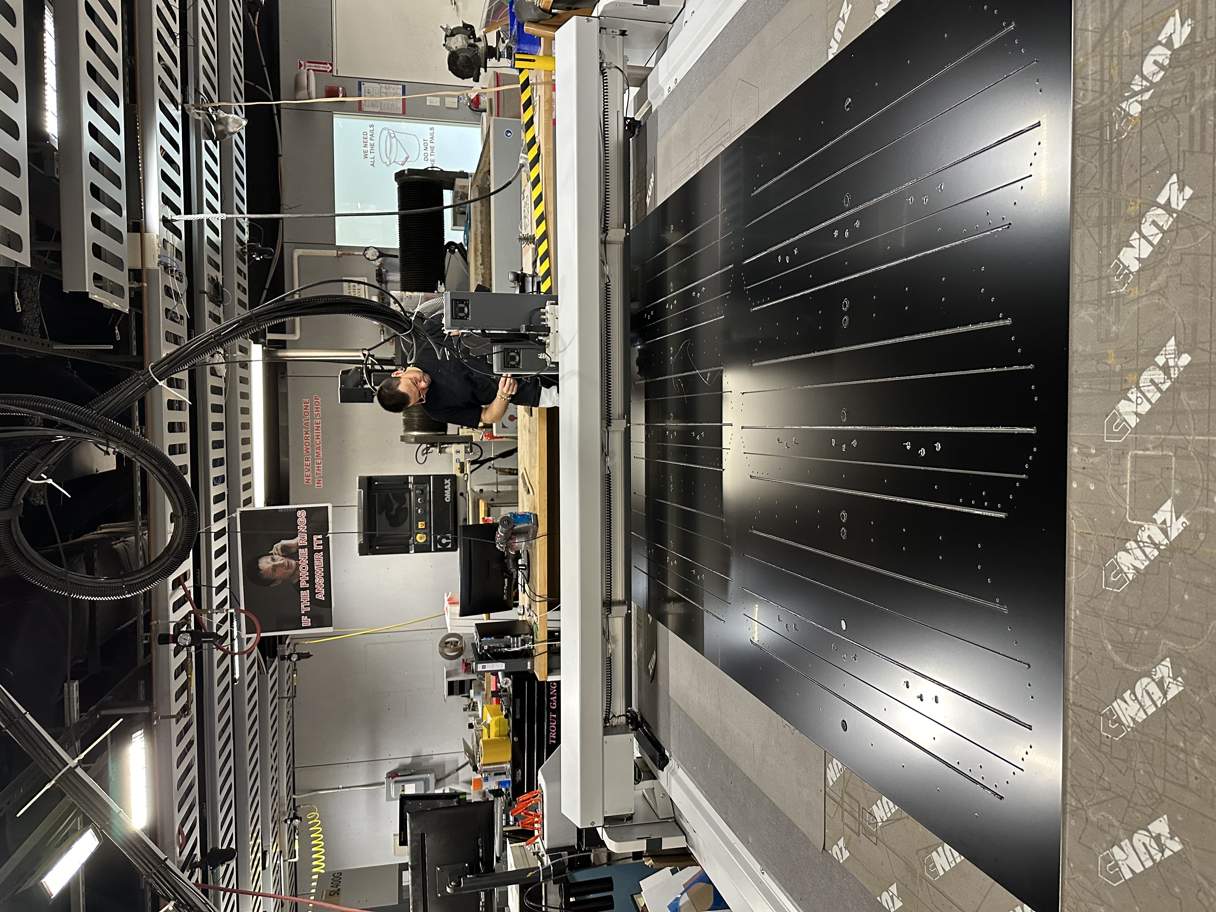 CNC machine cutting panel profiles