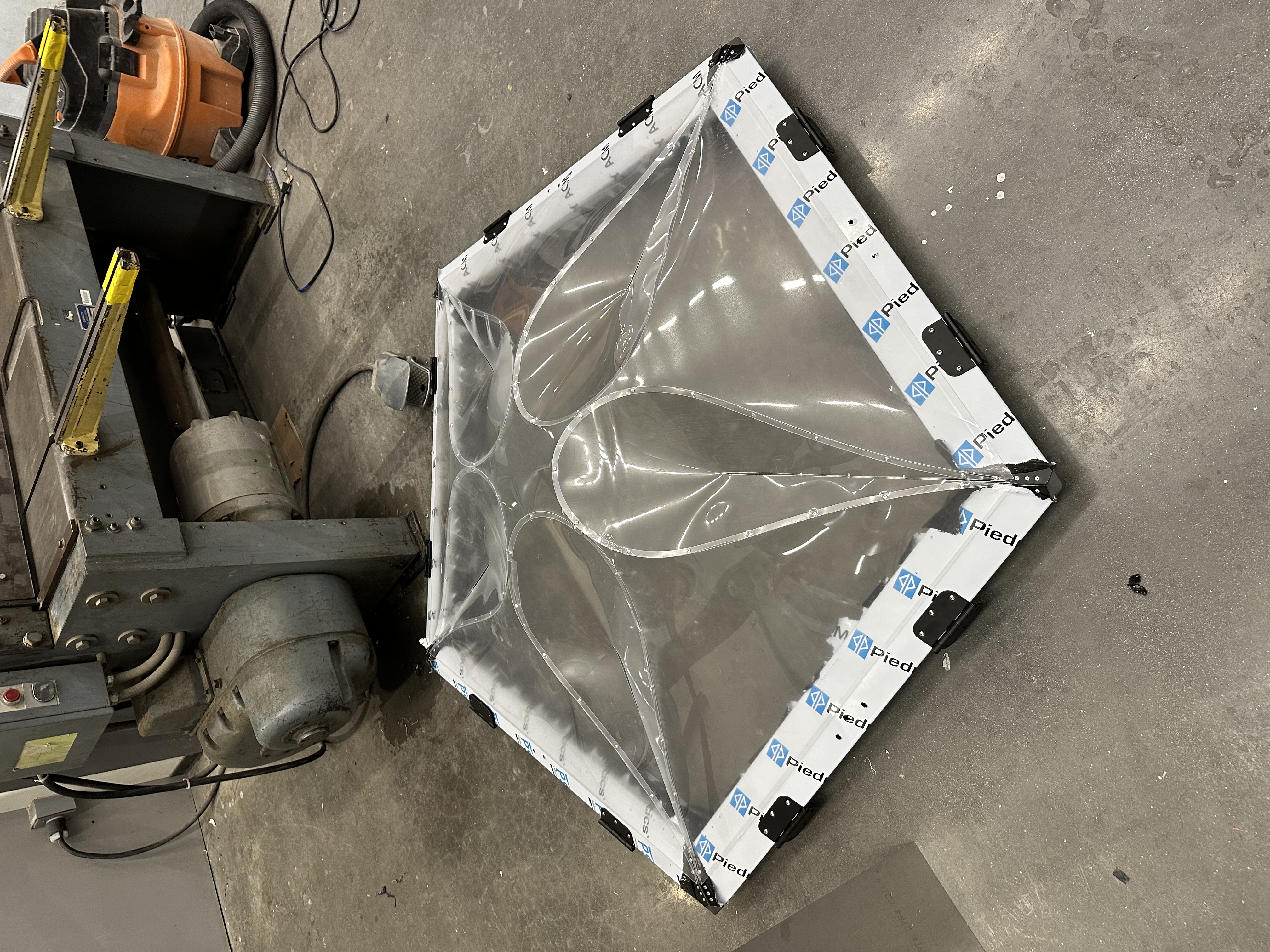 Vacuum-formed pentagonal panel with frame