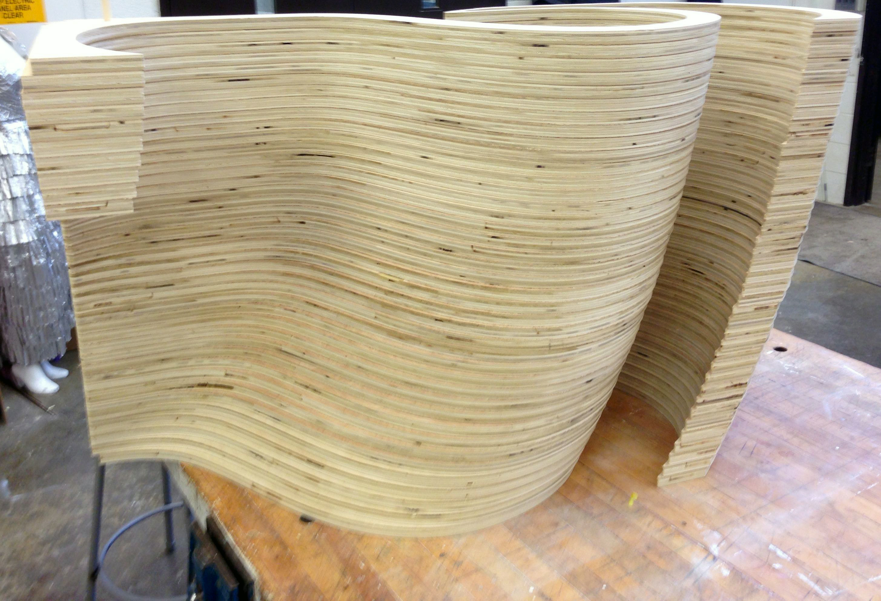 Stacked profiles from behind